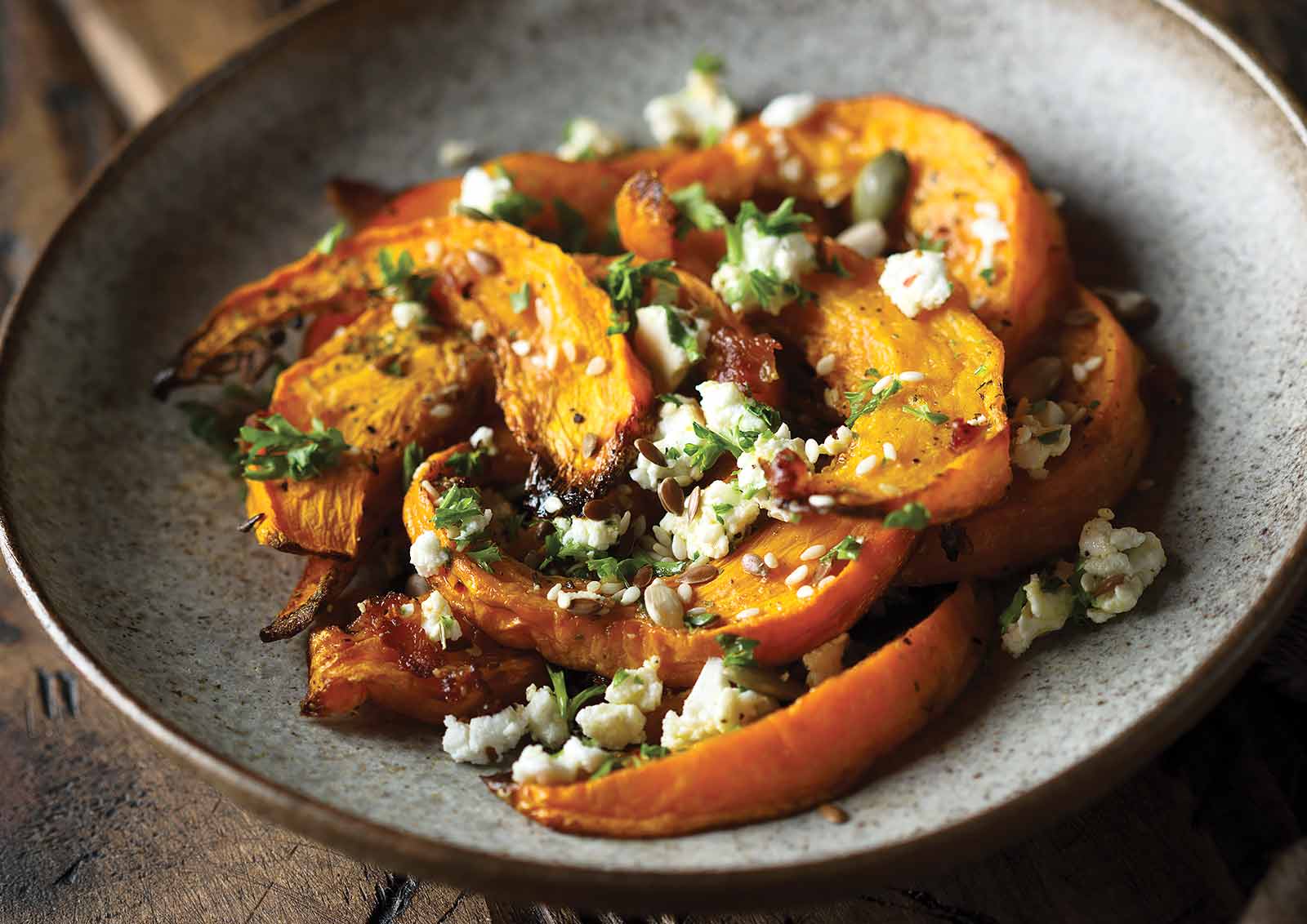 A dinner prepared with squash as the main ingredient.