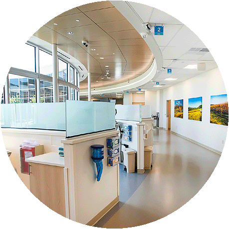 Interior of the Geisinger Cancer Center Dickson City.