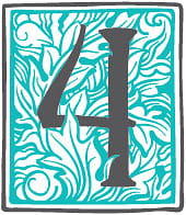 A floral Illustration featuring the number 4.