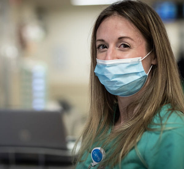 Masked healthcare worker during coronavirus