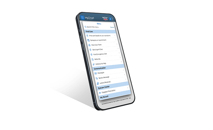 MyChart on a cell phone