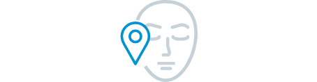 face with location symbol icon