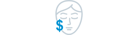 Face with money symbol icon