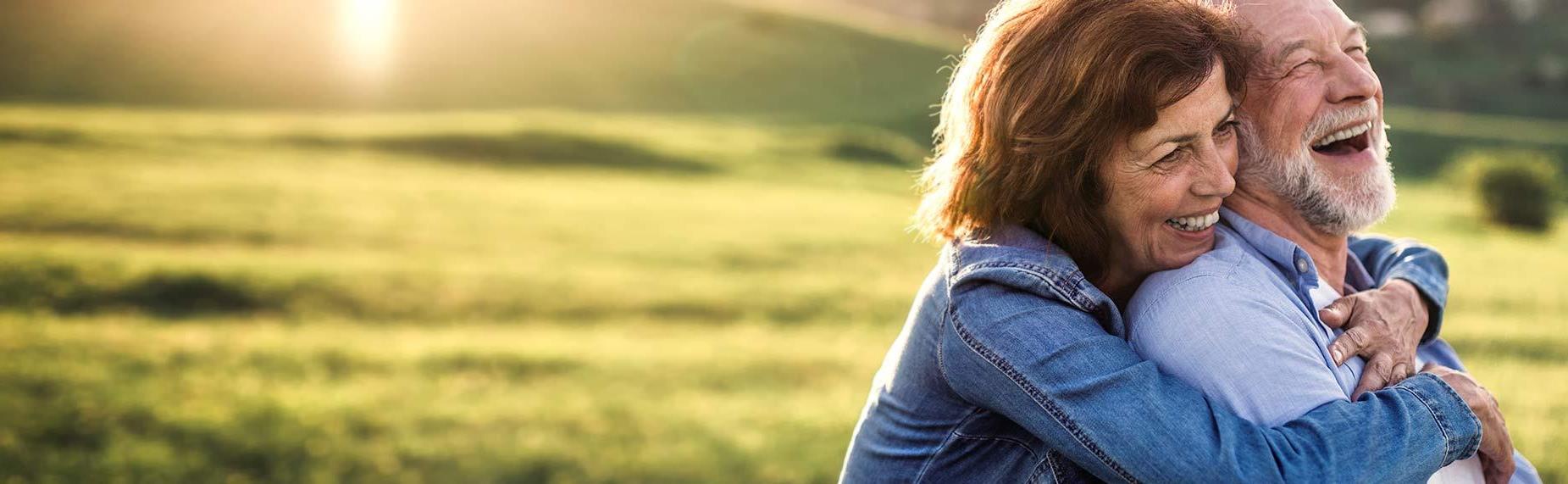 Husband and wife carefree and happy