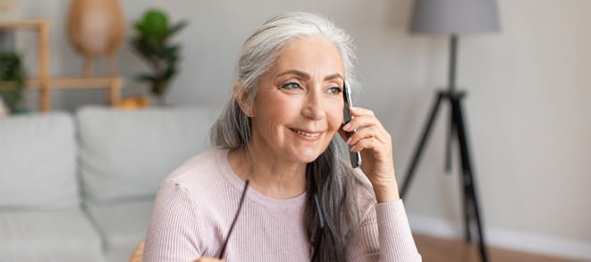 senior on the phone