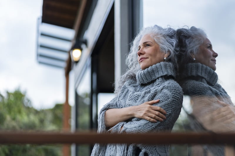 A woman standing outside