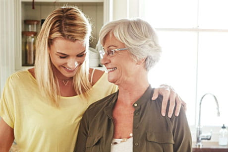 Older woman with a younger woman