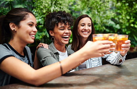 A group of people having drinks