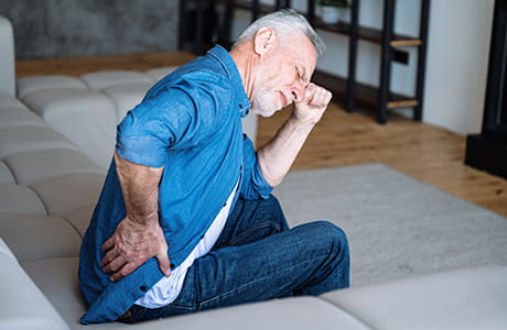 Man in pain with kidney stones.