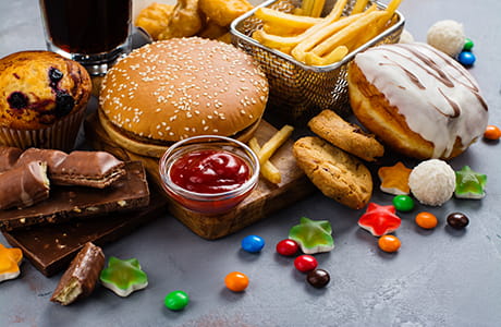 Assortment of unhealthy products 