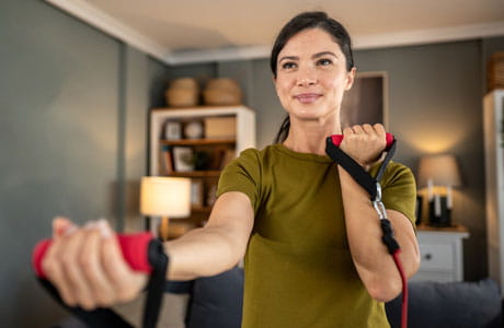 Woman working on upper body strength 