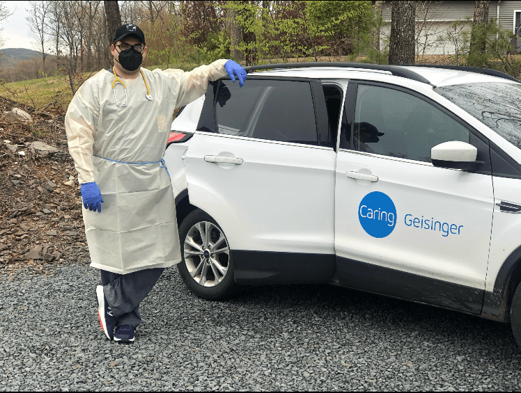 Joe Delia, RN, Geisinger at Home case manager, is ready to see patients.