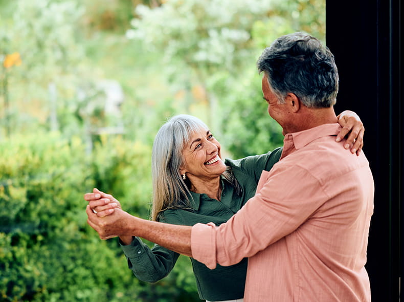 A woman dancing with a partner.