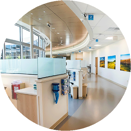 Interior of the Geisinger Cancer Center Dickson City.