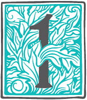 A floral Illustration featuring the number 1.