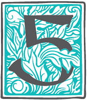 A floral Illustration featuring the number 5.