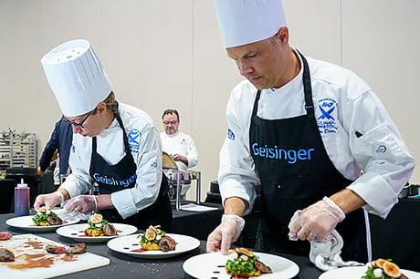 Brian Dixson, regional operations director, and Brianne George, supervisor of foodservice at Geisinger Medical Center Muncy