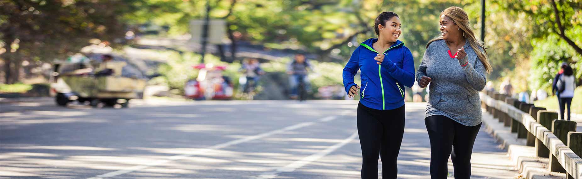 Two women jogging