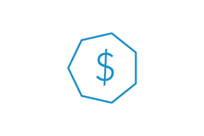 blue dollar sign